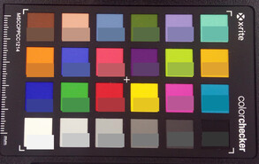 Colori ColorChecker; il colore di riferimento è nella metà inferiore di ogni quadrato.