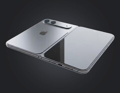 Rendering CAD dell'iPhone pieghevole. (Fonte immagine: iPhone-Ticker/edit)