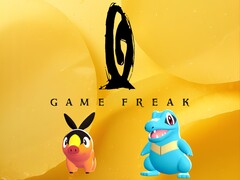 Logo di Game Freak con le creature Pokémon sotto (Fonte: Game Freak, Nintendo of America con modifiche)