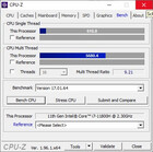 CPU-Z: Modalità di prestazione del benchmark