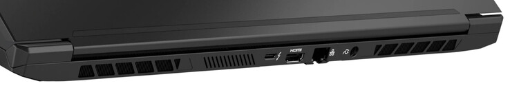 Lato posteriore: Thunderbolt 3, HDMI 2.0, Gigabit Ethernet, alimentazione