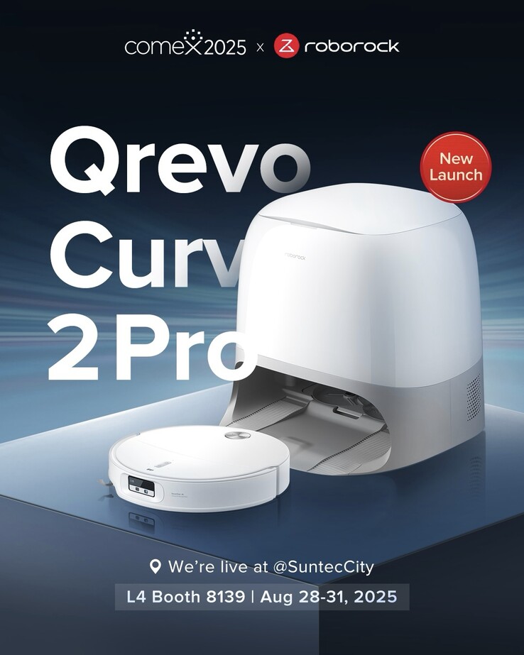 Il robot aspirapolvere Roborock Qrevo Curv 2 Pro. (Fonte: Roborock via Facebook)
