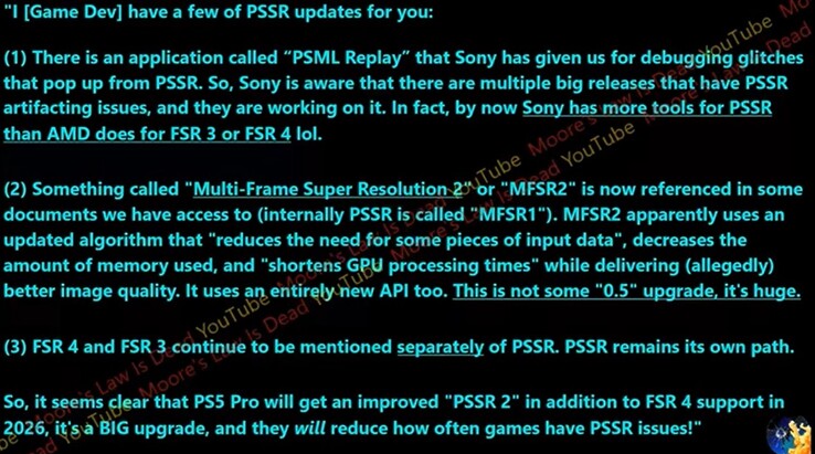 Sony starebbe preparando il PSSR2 per la PS5 Pro del prossimo anno. (Fonte immagine: Moore's Law Is Dead)