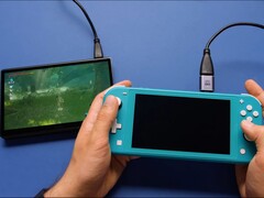 Un Nintendo Switch Lite moddato invia il gameplay tramite HDMI a un display esterno (Fonte immagine: Taki II via YouTube)