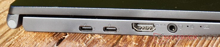 Connessioni a sinistra: due Thunderbolt 4, HDMI 2.0, cuffie