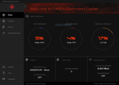 Omen Command Center: collegato alla rete elettrica