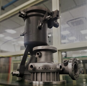 Il motore a razzo stampato in 3D e la pompa LOX (Fonte: Agnikul)