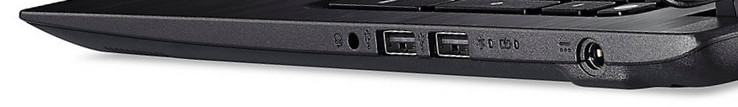 Lato Destro: jack combinato cuffie/microfono, due porte USB 2.0, alimentazione