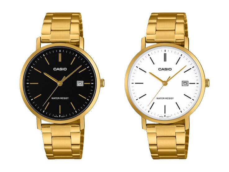 Da sinistra a destra: gli orologi Casio MTP-VT05G-1E e MTP-VT05G-7E
