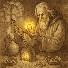 Trasformare il mercurio in oro (fonte: ChatGPT DALL-E)