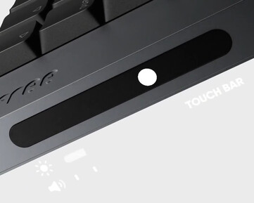 La touch bar di Lofree Flow 2 sarà configurata in modo predefinito sulla luminosità dello schermo e sul volume. (Fonte: Lofree)