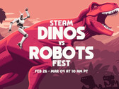 Il Dinos vs. Robots Fest di Steam prevede offerte di gioco su una serie di titoli stellari degli ultimi anni. (Fonte: Steam su YouTube)