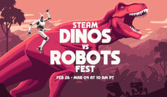 Il Dinos vs. Robots Fest di Steam prevede offerte di gioco su una serie di titoli stellari degli ultimi anni. (Fonte: Steam su YouTube)