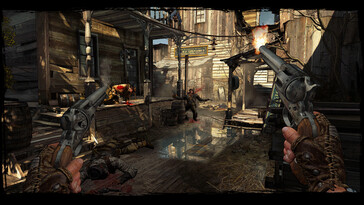 Nella foto, uno screenshot del gameplay di Call of Juarez: Gunslinger: Una schermata di gameplay di Call of Juarez: Gunslinger.