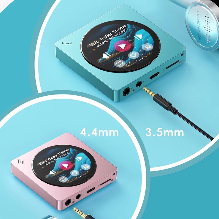 Il Fiio Snowsky Disc DAP supporta cuffie sbilanciate da 3,5 mm e bilanciate da 4,4 mm.