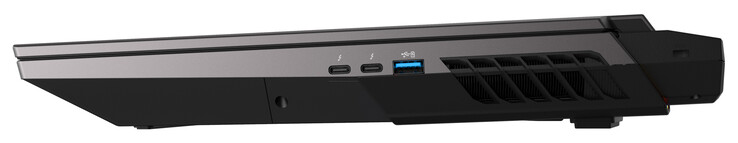 Lato destro: 2x Thunderbolt 4/USB 4 (tipo C; Displayport), USB 3.2 Gen 2 (tipo A)