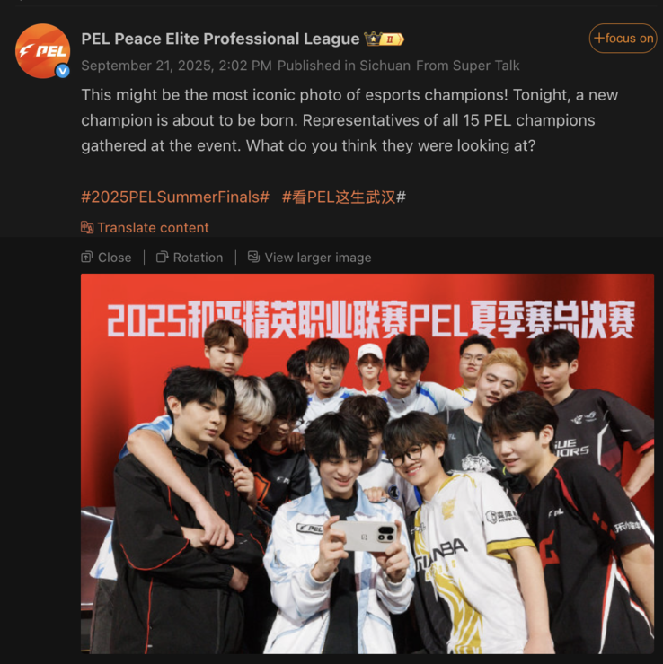 Presunto OnePlus 15 presentato da una lega di esports. (Fonte immagine: Weibo - traduzione automatica)
