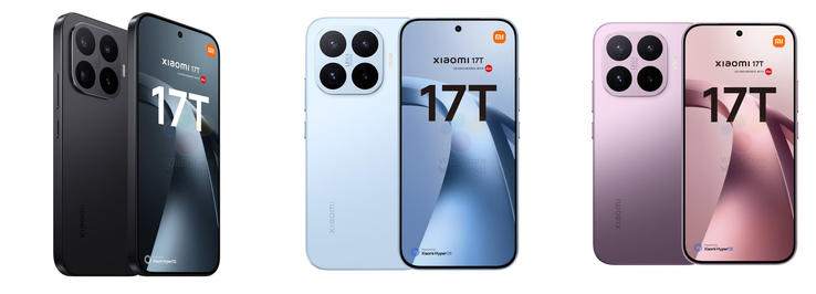 Rendering ad alta risoluzione dello Xiaomi 17T.