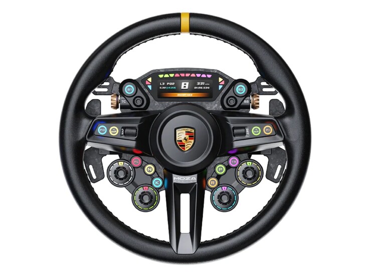 Volante Porsche Sim Racing con licenza ufficiale. (Fonte immagine: Moza)