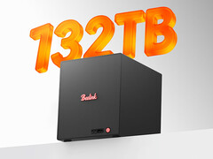 Il modello ME Pro 370 a quattro alloggiamenti è disponibile in Cina a partire da circa 634 dollari. Nell’immagine: una foto promozionale del NAS che evidenzia la capacità di archiviazione di 132 TB.