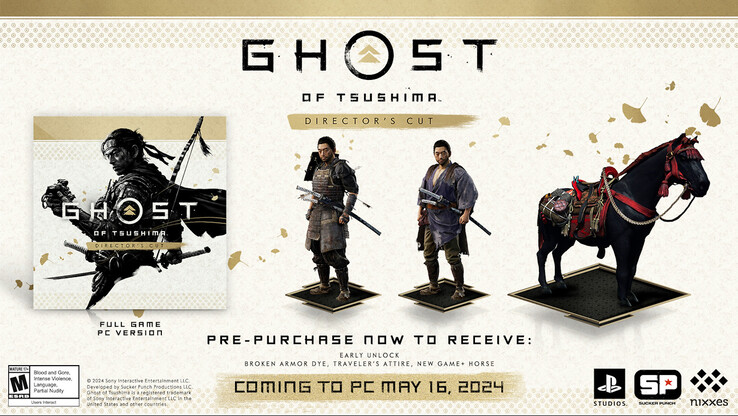 Bonus per il pre-ordine di Ghost of Tsushima Director's Cut (immagine via PlayStation)