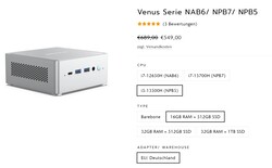 Minisforum Serie Venus NPB5, configurazioni (fonte: Minisforum)