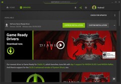 Nvidia GeForce Game Ready Driver 535.98 notifica in GeForce Experience (Fonte: Own)