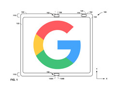 Il primo smartphone pieghevole di Google potrebbe essere dotato di un&#039;innovativa fotocamera interna. (Fonte: WIPO - modifica)