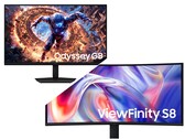 Samsung Odyssey G8 (in alto) e ViewFinity S8 (in basso).