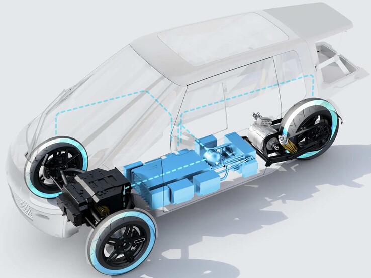 Il sistema di batterie integrato situato sul lato inferiore. (Fonte immagine: Cixi)