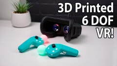 Un'immagine dell'auricolare VR e dei suoi controller (Fonte: CNCDan via YouTube)