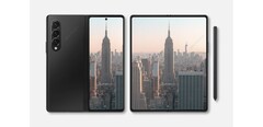 L'ultimo rendering di Z Fold3. (Fonte: Twitter)