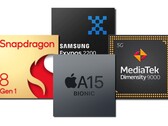 Il Samsung Exynos 2200 sta presumibilmente lottando per tenere il passo con la concorrenza. (Fonte dell'immagine: Qualcomm/Samsung/Apple/MediaTek - modificato)