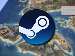 Un'immagine del gioco Expeditions: Rome e il logo di Steam. (Fonte: Steam)