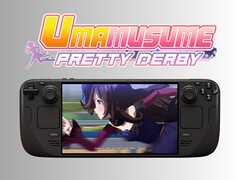 Umamusume: Pretty Derby in esecuzione sullo Steam Deck OLED con logo (Fonte immagine: Cygames, Steam con modifiche)