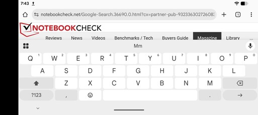 Gboard in modalità orizzontale