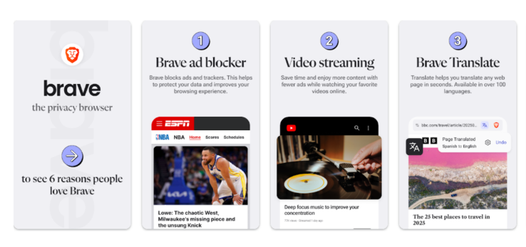 Browser coraggioso Android 