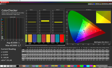 Fedeltà del colore (schema cromatico Original Color Pro, bilanciamento del bianco caldo, spazio colore di destinazione: sRGB)