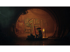 Una schermata del gioco Stray che mostra il dettagliato ambiente cyberpunk. (Fonte immagine: Steam)