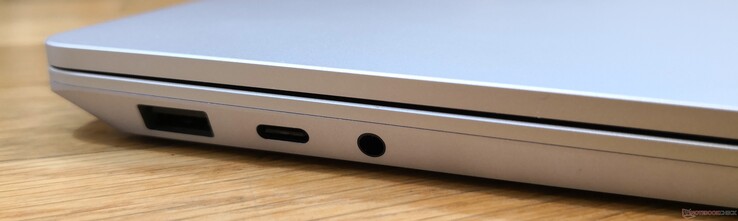 A sinistra: USB Type-A, USB Type-C, jack cuffie da 3.5 mm