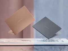 Lo ZenBook 14 OLED di Panther Lake promette fino a 18 ore di navigazione sul web con una ricarica completa. Nella foto: un'immagine promozionale che mostra le due opzioni di colore del portatile.