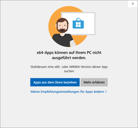 Apps 64-bit non supportate