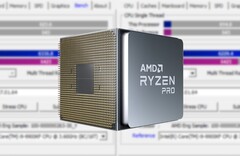 Il Ryzen 7 PRO 5750G sfoggerà le tecnologie PRO orientate al business di AMD e caratteristiche di sicurezza migliorate. (Fonte immagine: AMD/CPU-Z - modificato)