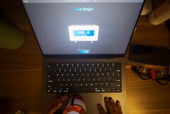 Il trackpad del MacBook Pro può pesare piccoli oggetti. (Fonte: Krish Shah)