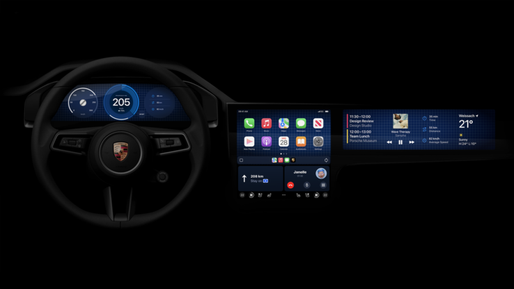 Sistema operativo integrato di prossima generazione Apple CarPlay in una Porsche del 2024. (Immagine: Apple/Porsche)