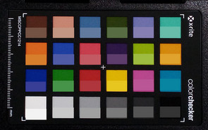 ColorChecker: La metà inferiore di ogni area di colore visualizza il colore di riferimento.