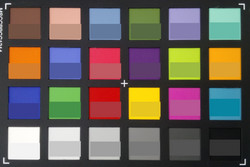 ColorChecker: Il colore di riferimento viene visualizzato nella metà inferiore di ogni area di colore.