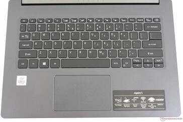 Layout tastiera standard con pulsante di accensione in alto a destra. Il lettore di impronte digitali è opzionale