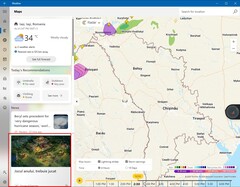 Microsoft Weather con annunci pubblicitari in Romania (Fonte: Own)