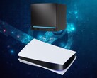 La Steam Machine visibile sopra la console PS5